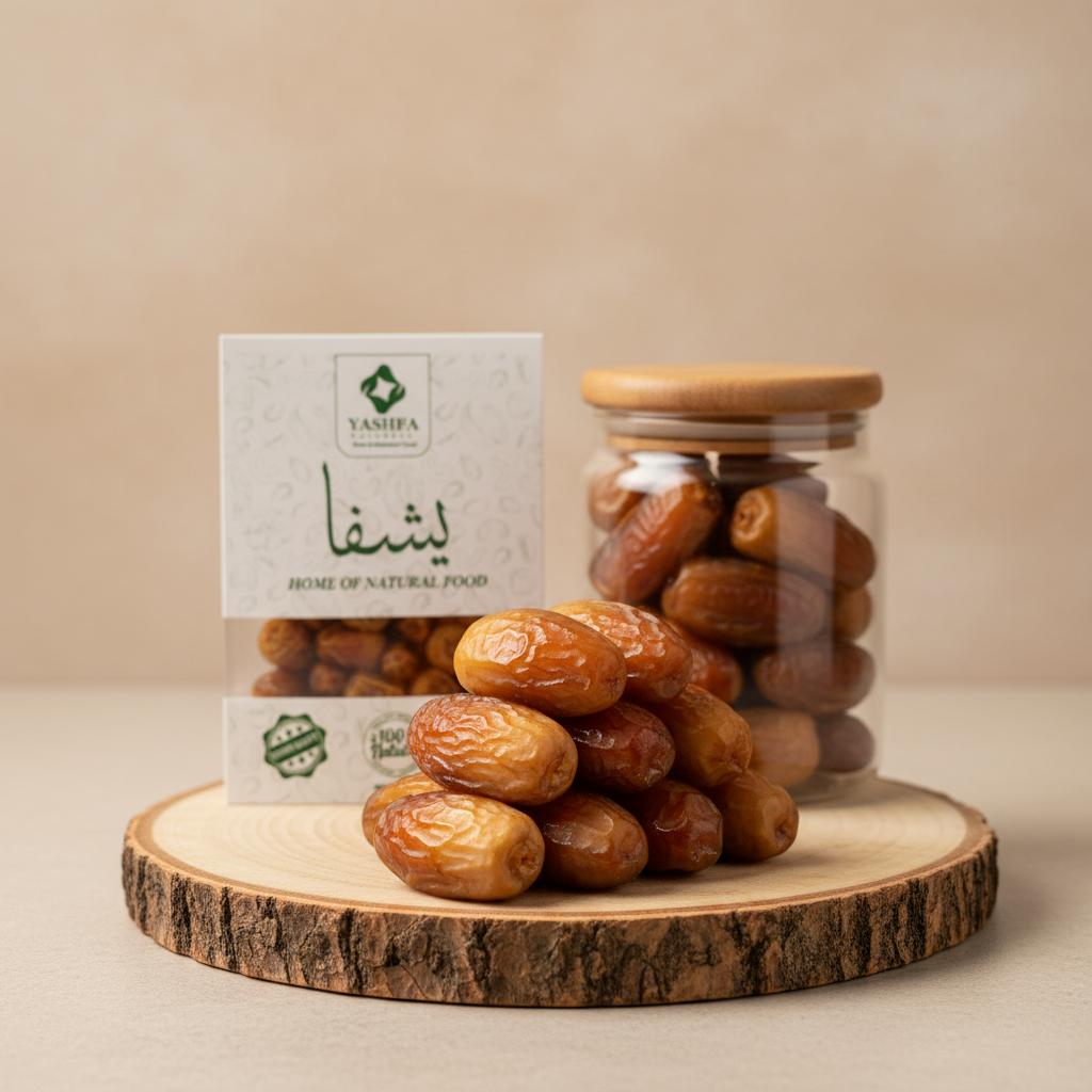 Premium Sukkari Gold Dates Product Photography