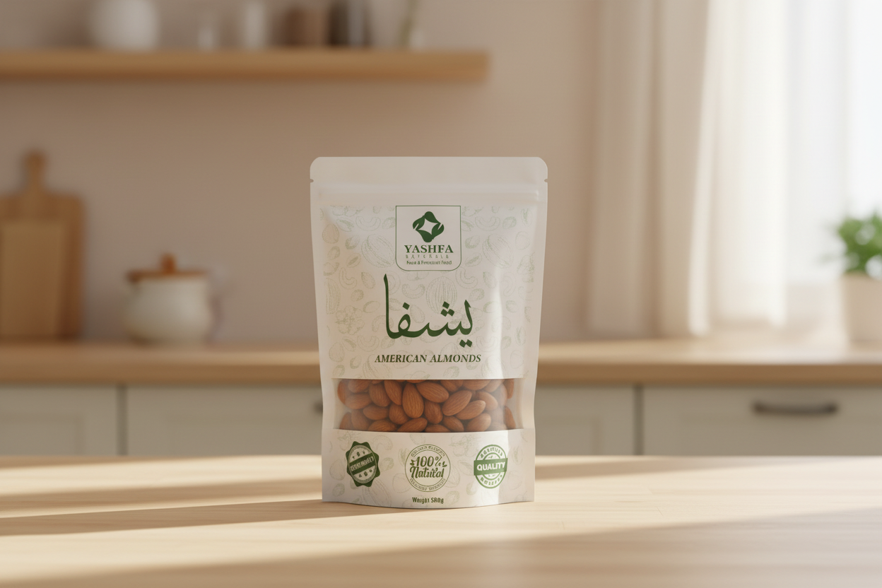 Yashfa Naturals American Almonds lifestyle shot