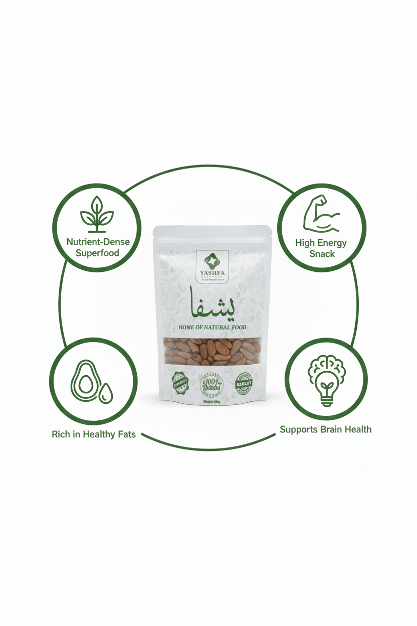 Yashfa Naturals Chilgoza Pine Nuts Benefits Infographic