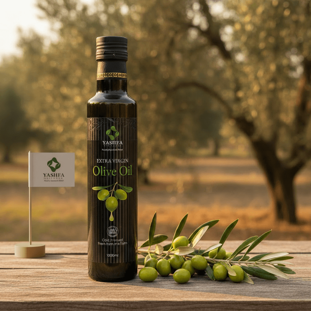 Yashfa Naturals Olive Oil Outdoor with Standing Flag