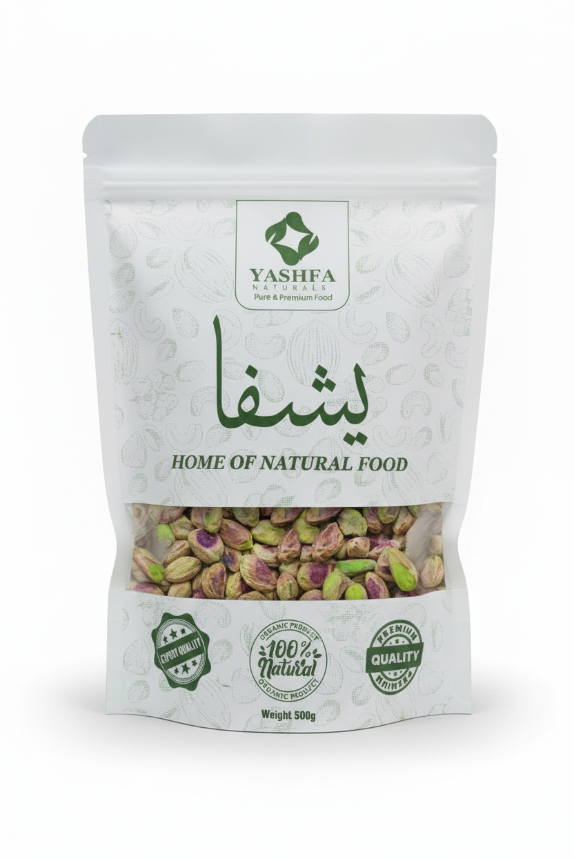 Yashfa Naturals Pistachio Kernels Pouch with Realistic Pistachios
