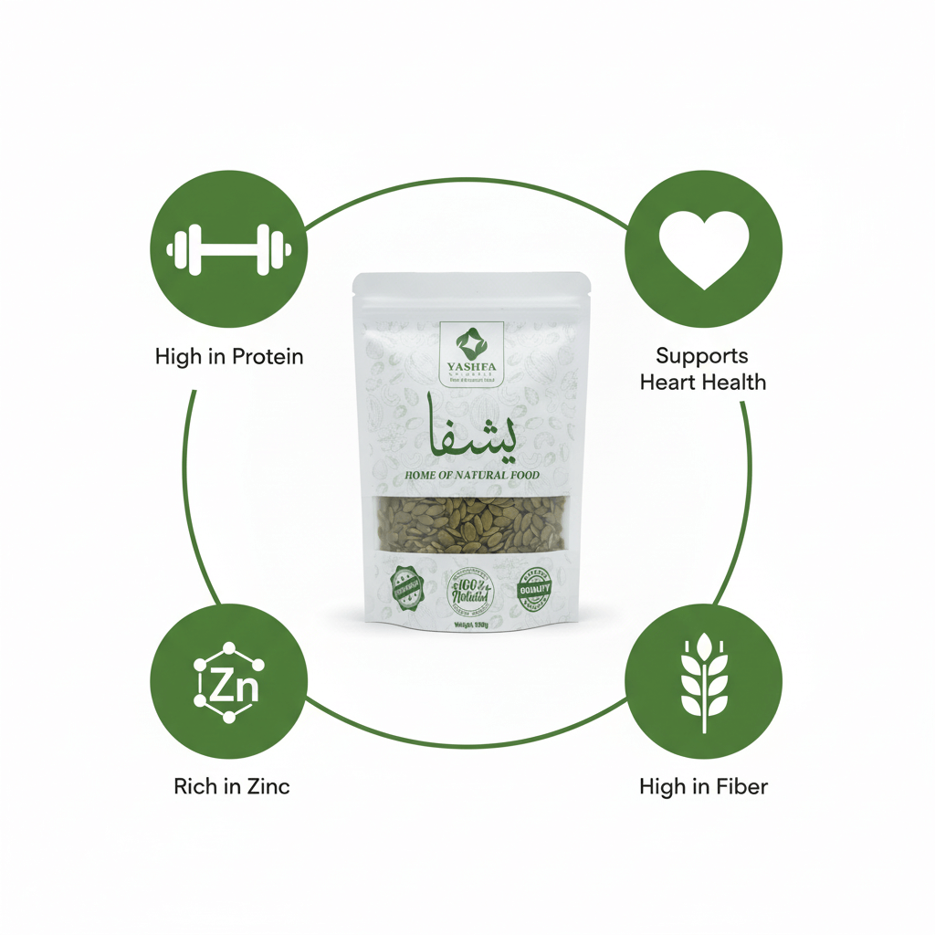 Yashfa Naturals Pumpkin Seeds Benefits Infographic